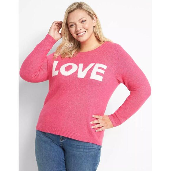 LANE BRYANT Crew-Neck Love Sweater, Size 18/20 - Picture 3 of 3